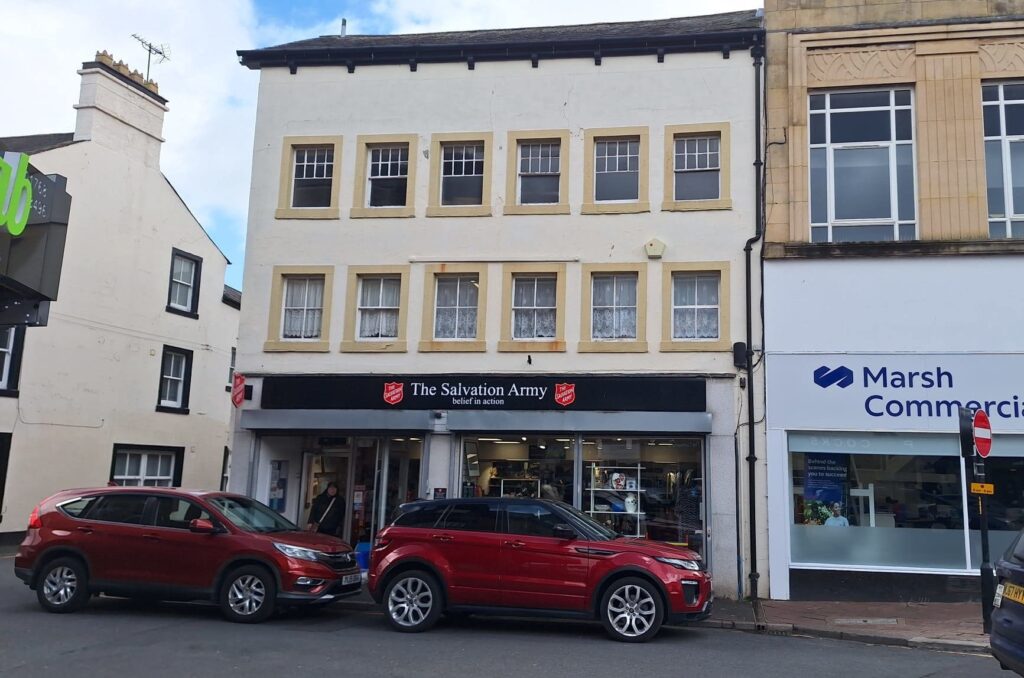Salvation Army Shop, 1-2 Queen Street, Penrith, CA11 7XE